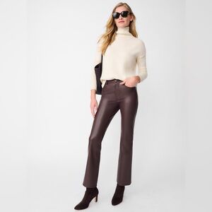 J.MCLAUGHLIN NWOT Sz‎ 6 Chocolate Brown Vegan Leather Straight Leg Pants